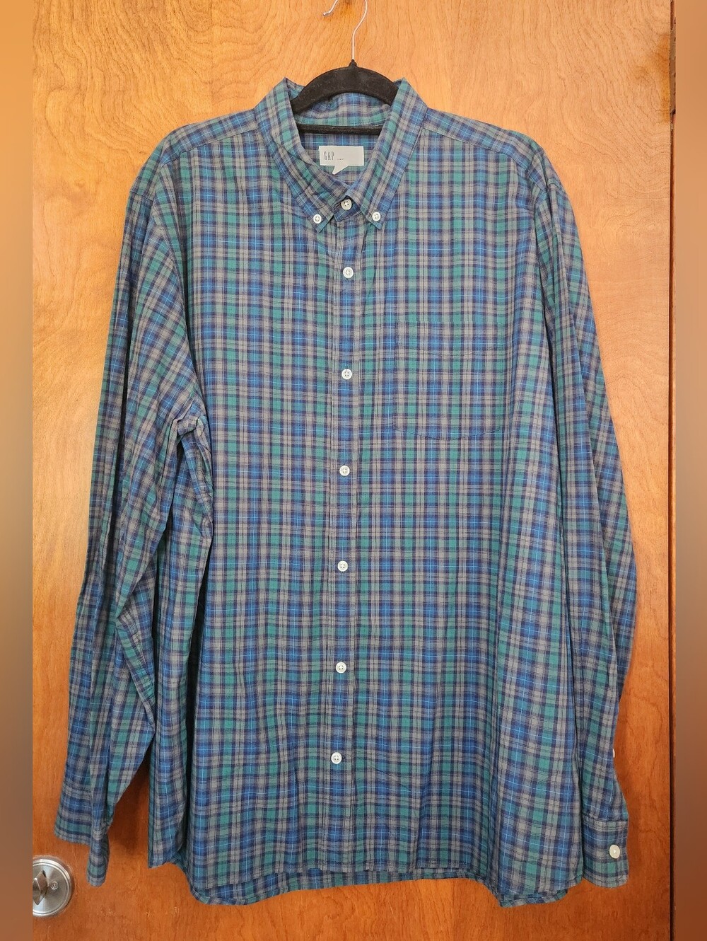 Gap Slim Fit Balsam Tree Plaid Button Down Shirt